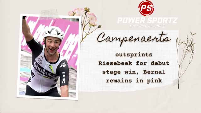 Cycling News : Campenaerts outsprints Riesebeek for debut stage win, Bernal remains in pink