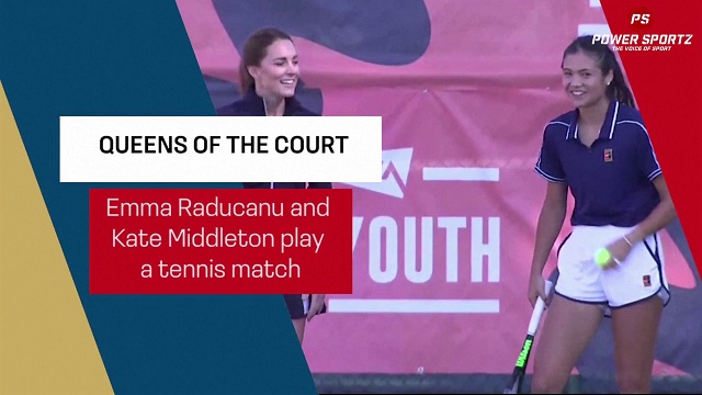 Tennis News : Kate Middleton shows off tennis skills as she plays with US Open champ Emma Raducanu