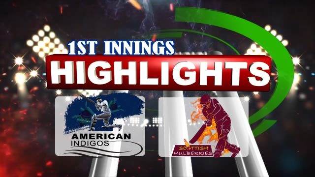 Match 7 – GPCL: American Indigos put on a fighting total on a slow track against Scottish Mulberries